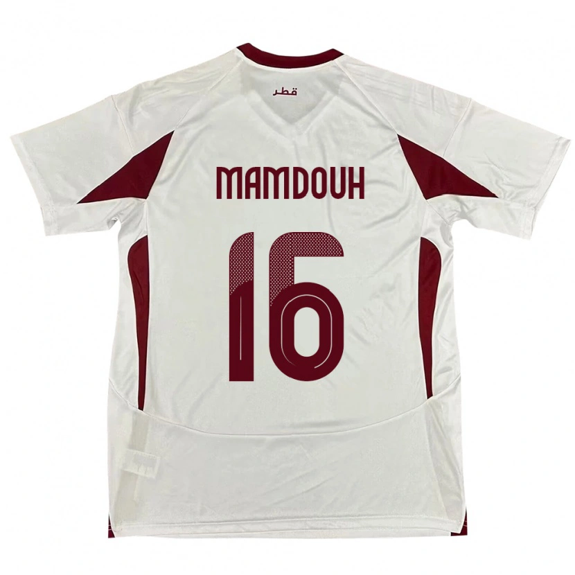 Danxen Men Qatar Bahaa Mamdouh #16 White Away Jersey 24-26 T-Shirt