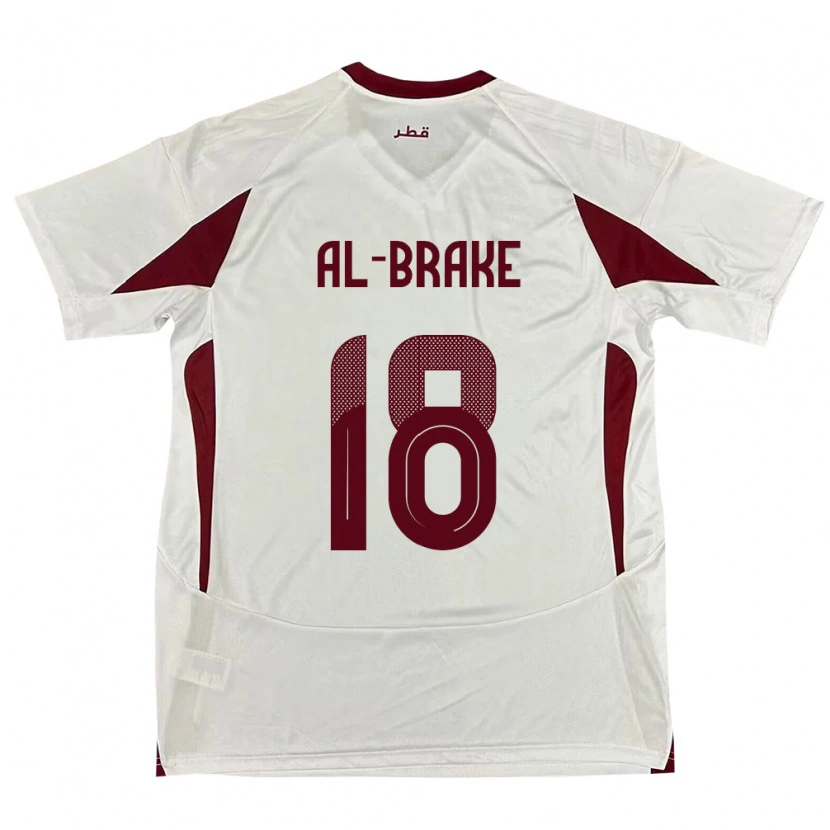 Danxen Men Qatar Sultan Al-Brake #18 White Away Jersey 24-26 T-Shirt
