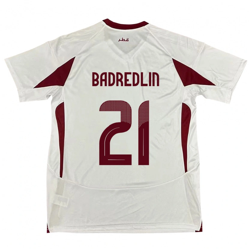 Danxen Men Qatar Marwan Badredlin #21 White Away Jersey 24-26 T-Shirt