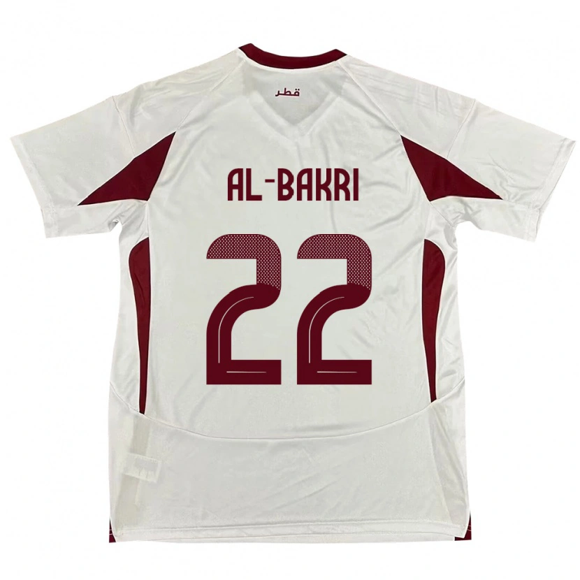 Danxen Men Qatar Mohamed Al-Bakri #22 White Away Jersey 24-26 T-Shirt