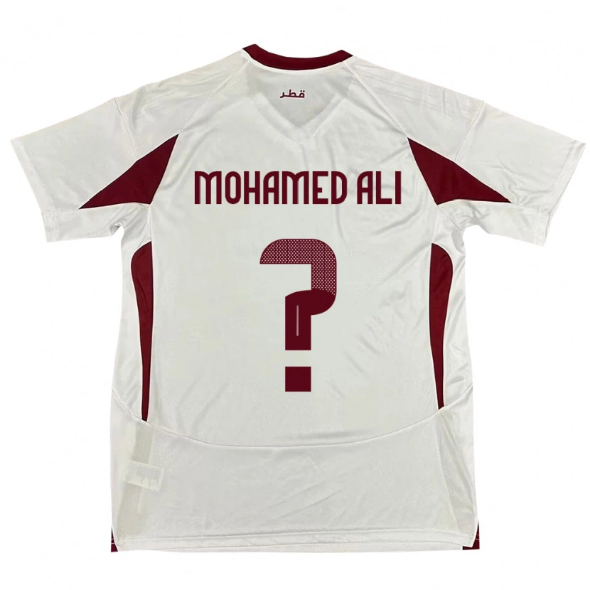Danxen Men Qatar Youssef Mohamed Ali #0 White Away Jersey 24-26 T-Shirt