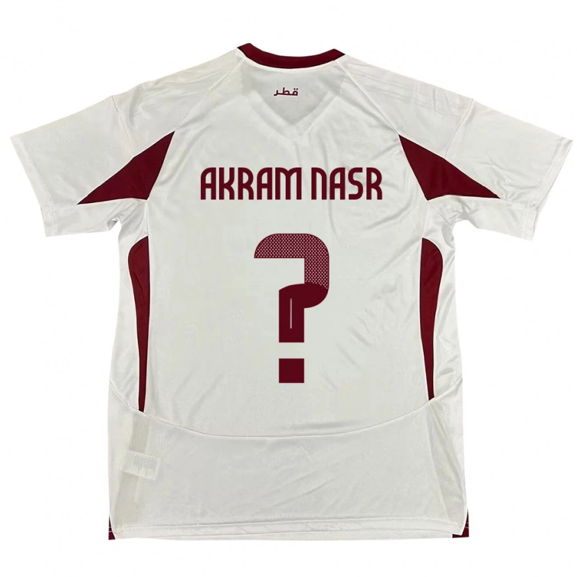 Danxen Men Qatar Mohammed Akram Nasr #0 White Away Jersey 24-26 T-Shirt