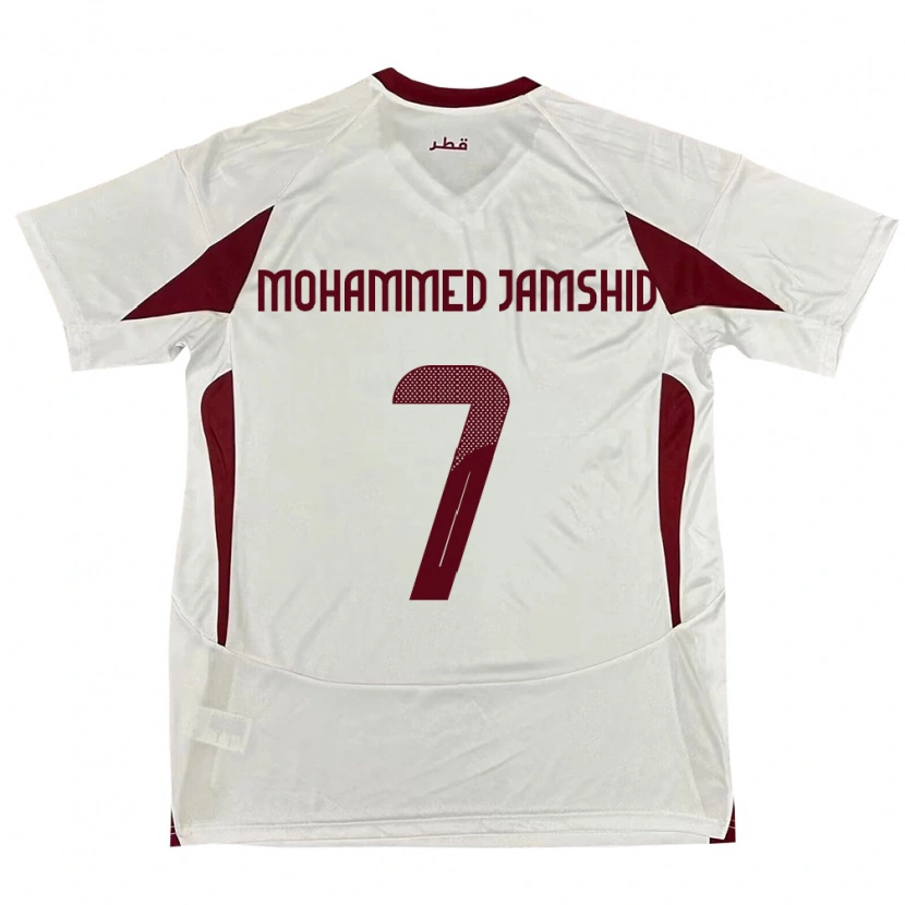Danxen Men Qatar Tahsin Mohammed Jamshid #7 White Away Jersey 24-26 T-Shirt
