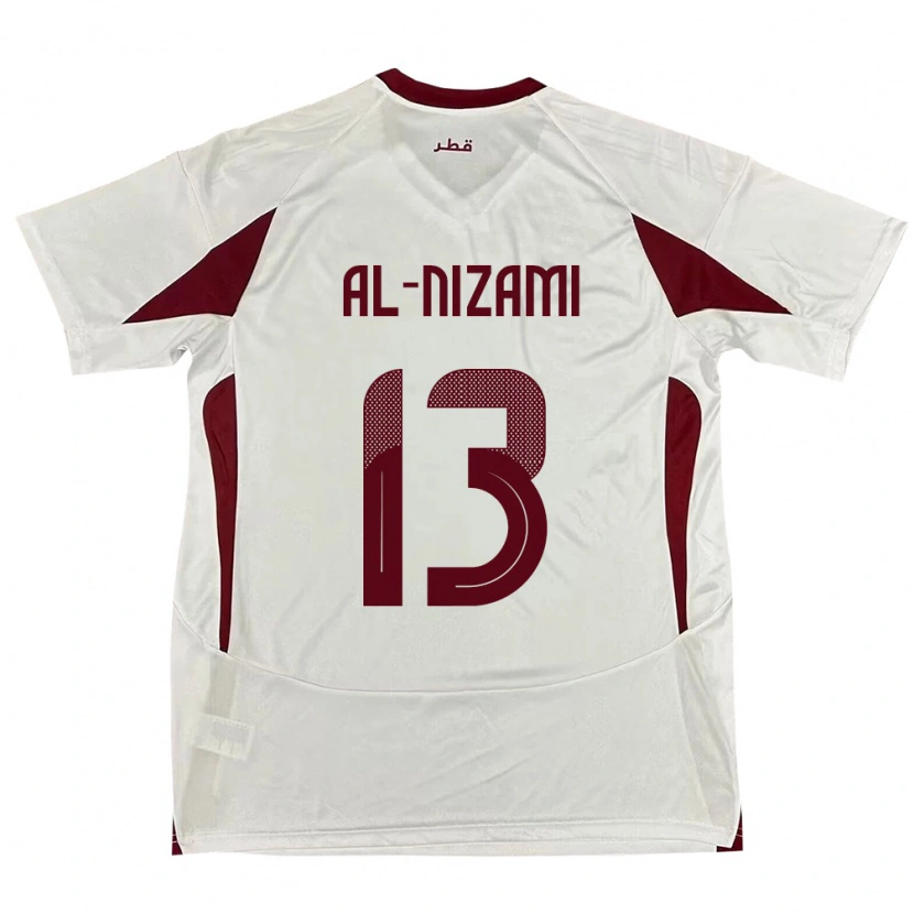 Danxen Men Qatar Yousef Mohammad Al-Nizami #13 White Away Jersey 24-26 T-Shirt
