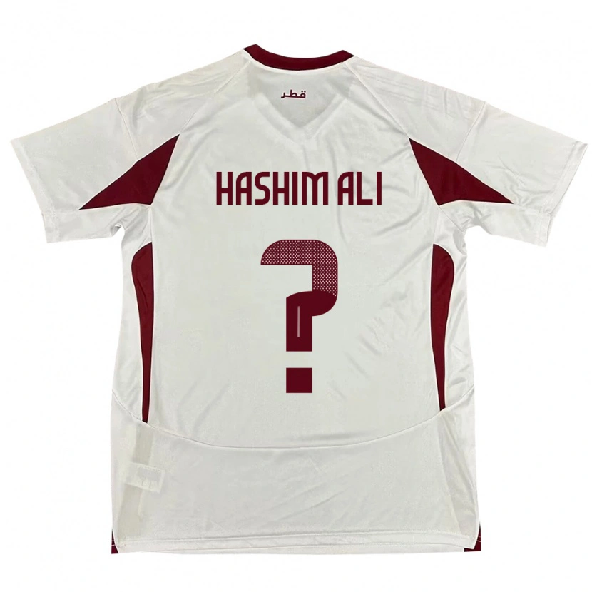 Danxen Men Qatar Hashim Ali #0 White Away Jersey 24-26 T-Shirt