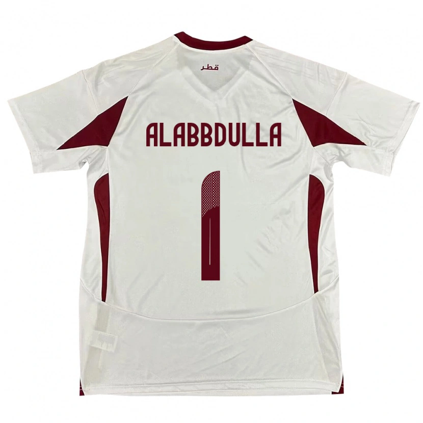 Danxen Men Qatar Latifa Alabbdulla #1 White Away Jersey 24-26 T-Shirt
