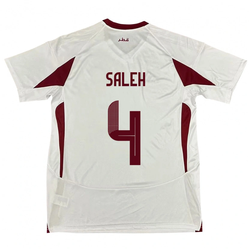Danxen Men Qatar Hagar Saleh #4 White Away Jersey 24-26 T-Shirt