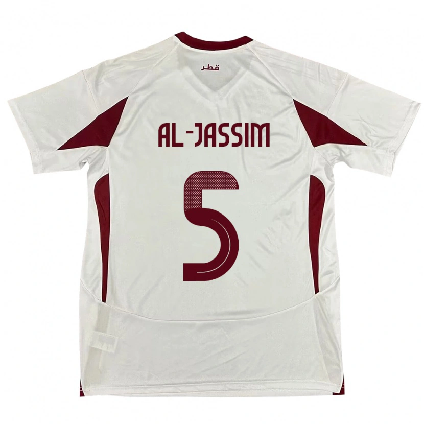 Danxen Men Qatar Dana Al Jassim #5 White Away Jersey 24-26 T-Shirt