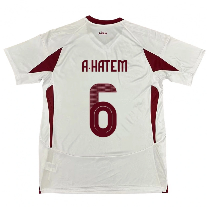 Danxen Men Qatar Abdulaziz Hatem #6 White Away Jersey 24-26 T-Shirt