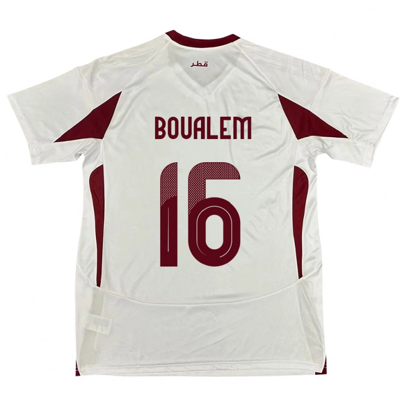 Danxen Men Qatar Boualem Khoukhi #16 White Away Jersey 24-26 T-Shirt