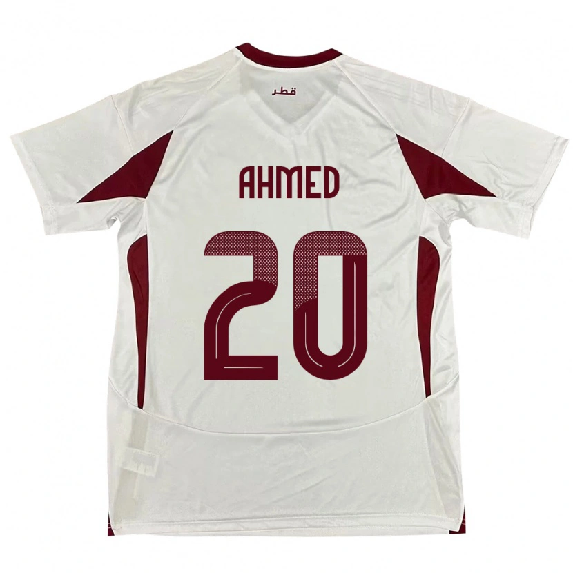 Danxen Men Qatar Ahmed Fadel Hasaba #20 White Away Jersey 24-26 T-Shirt