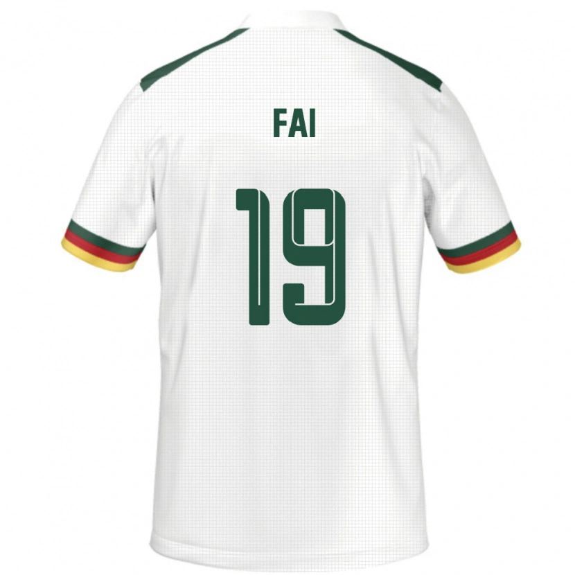 Danxen Men Cameroon Collins Fai #19 White Away Jersey 24-26 T-Shirt