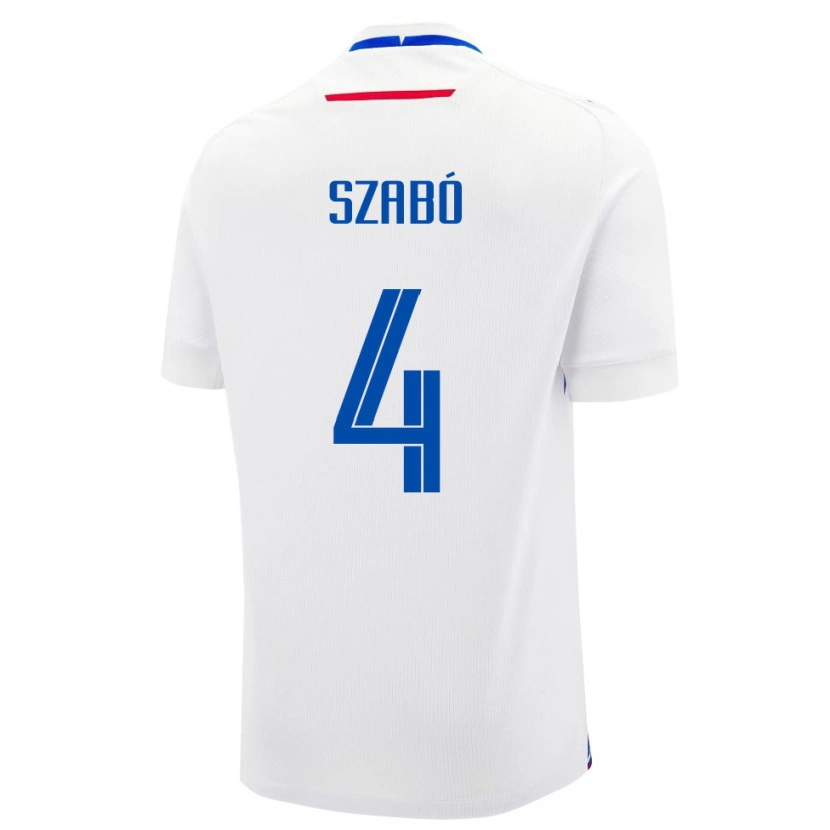 Danxen Men Slovakia Bence Szabó #4 White Away Jersey 24-26 T-Shirt