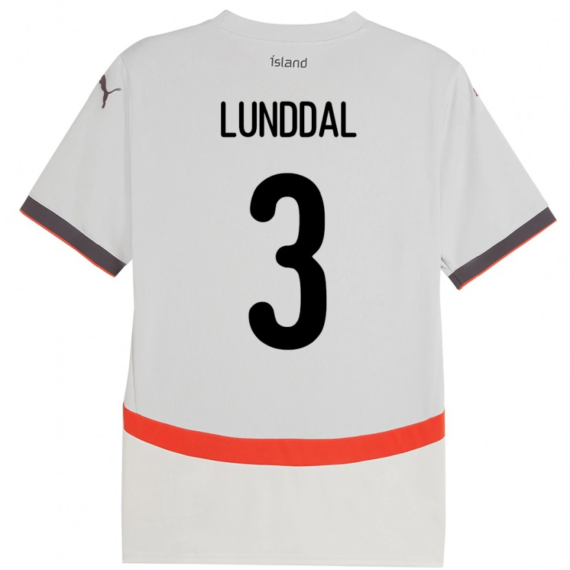Danxen Men Iceland Valgeir Lunddal #3 White Away Jersey 24-26 T-Shirt