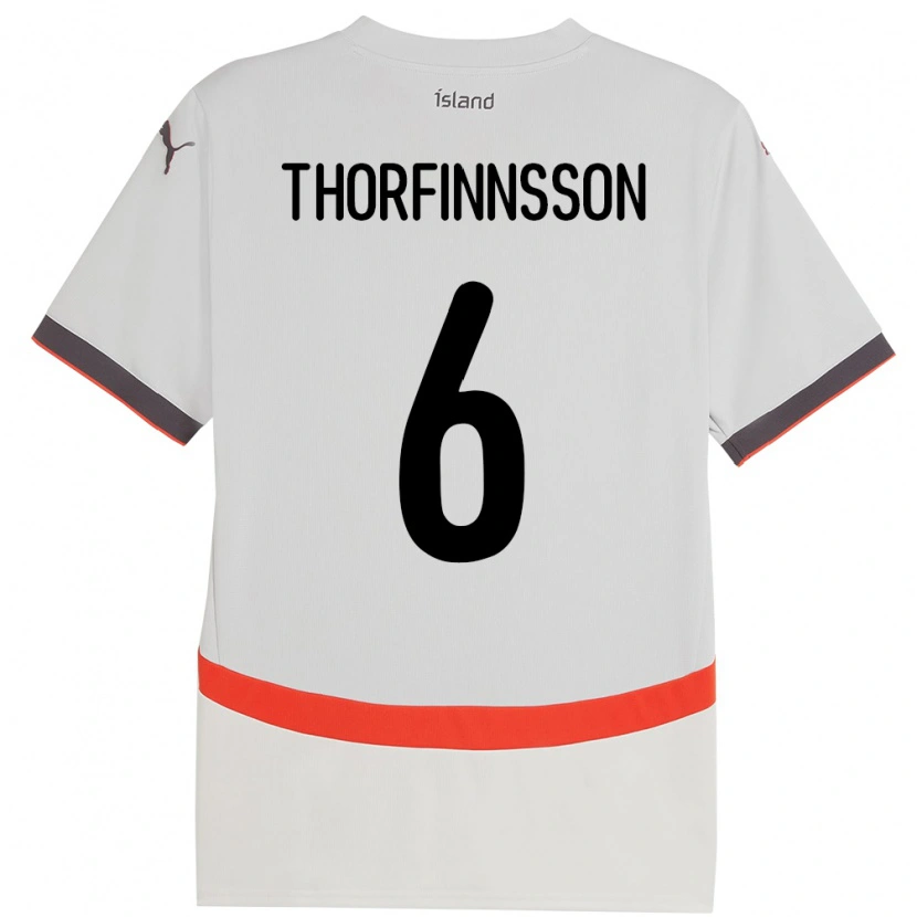 Danxen Men Iceland Mikael Máni Thorfinnsson #6 White Away Jersey 24-26 T-Shirt