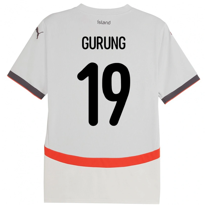 Danxen Men Iceland Karan Gurung #19 White Away Jersey 24-26 T-Shirt