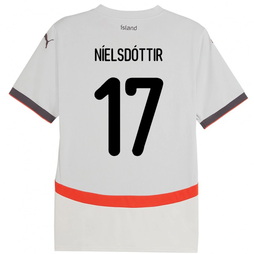 Danxen Men Iceland Bryndís Arna Níelsdóttir #17 White Away Jersey 24-26 T-Shirt