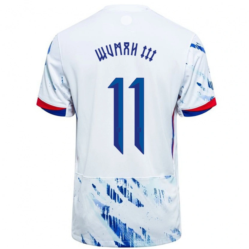 Danxen Men Norway Edward Wumah Iii #11 White Blue Away Jersey 24-26 T-Shirt
