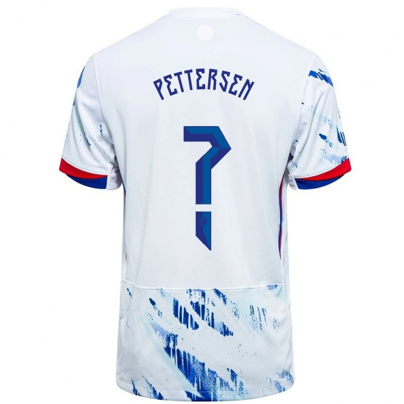 Danxen Men Norway Guro Pettersen #0 White Blue Away Jersey 24-26 T-Shirt