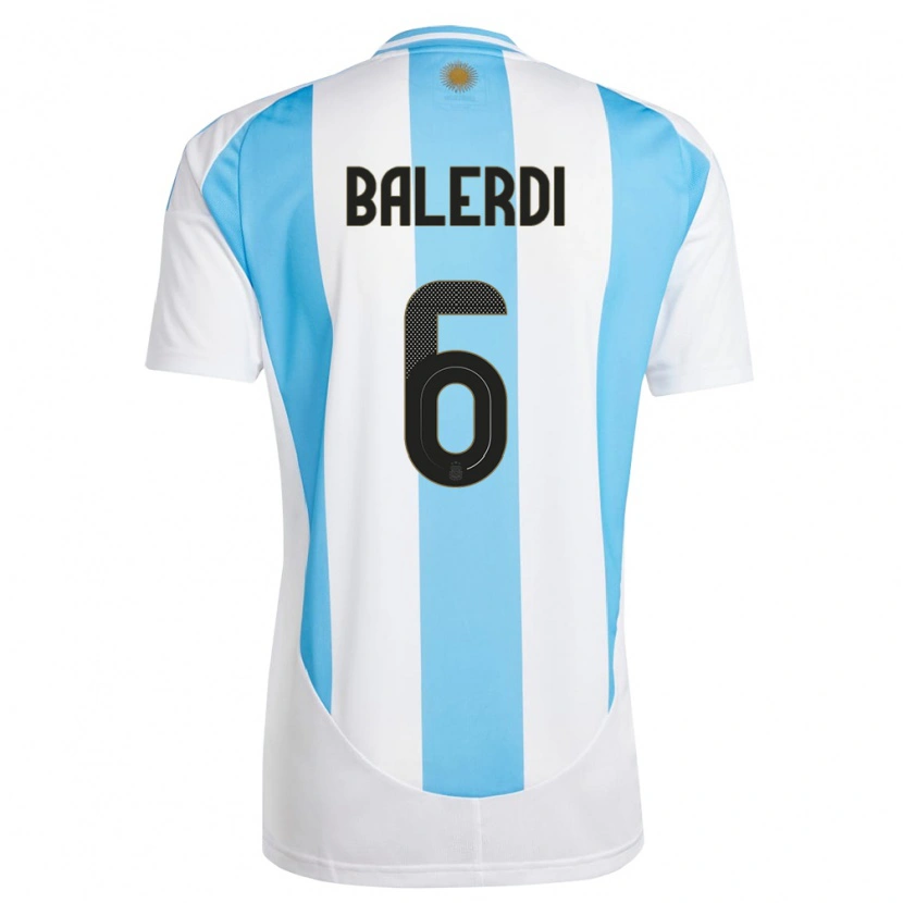 Danxen Women Argentina Leonardo Balerdi #6 White Blue Home Jersey 24-26 T-Shirt