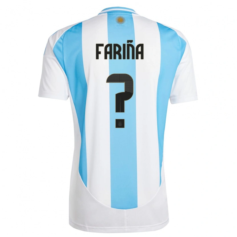 Danxen Women Argentina Benjamín Fariña #0 White Blue Home Jersey 24-26 T-Shirt