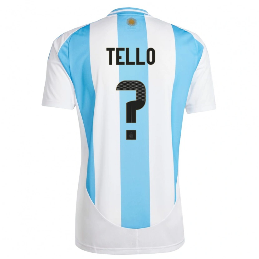 Danxen Women Argentina Alejandro Tello #0 White Blue Home Jersey 24-26 T-Shirt
