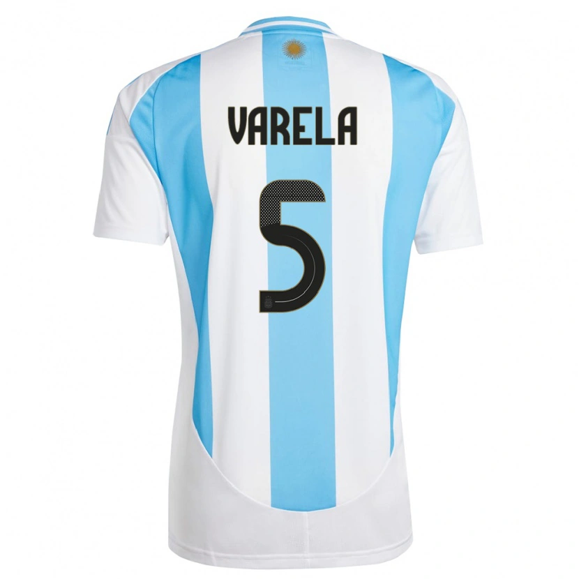 Danxen Women Argentina Alan Varela #5 White Blue Home Jersey 24-26 T-Shirt