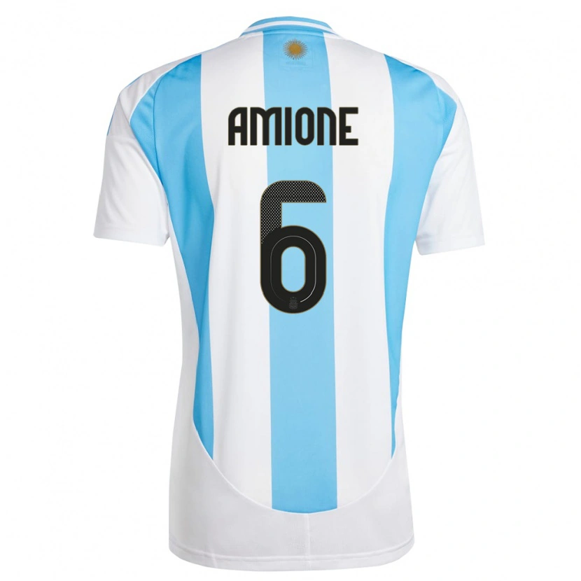 Danxen Women Argentina Bruno Amione #6 White Blue Home Jersey 24-26 T-Shirt