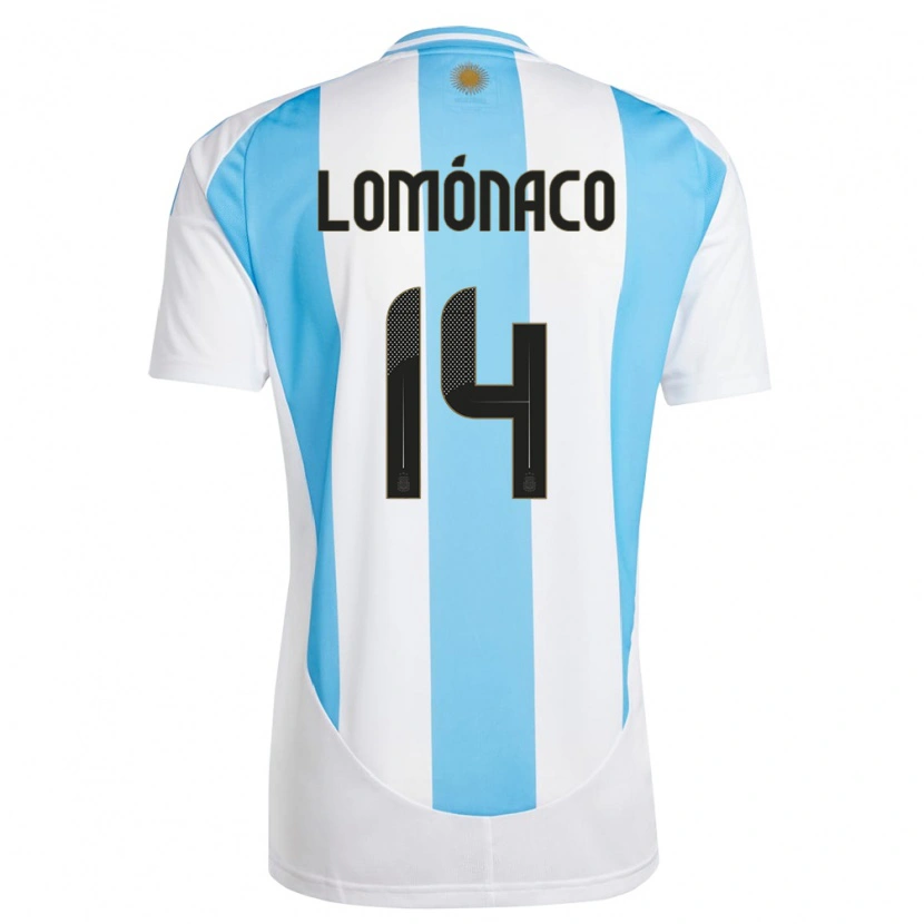 Danxen Women Argentina Kevin Lomónaco #14 White Blue Home Jersey 24-26 T-Shirt