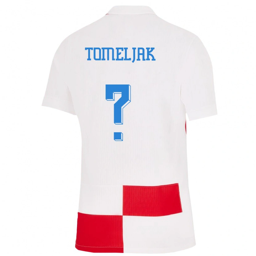 Danxen Women Croatia Noa Tomeljak #0 White Red Home Jersey 24-26 T-Shirt