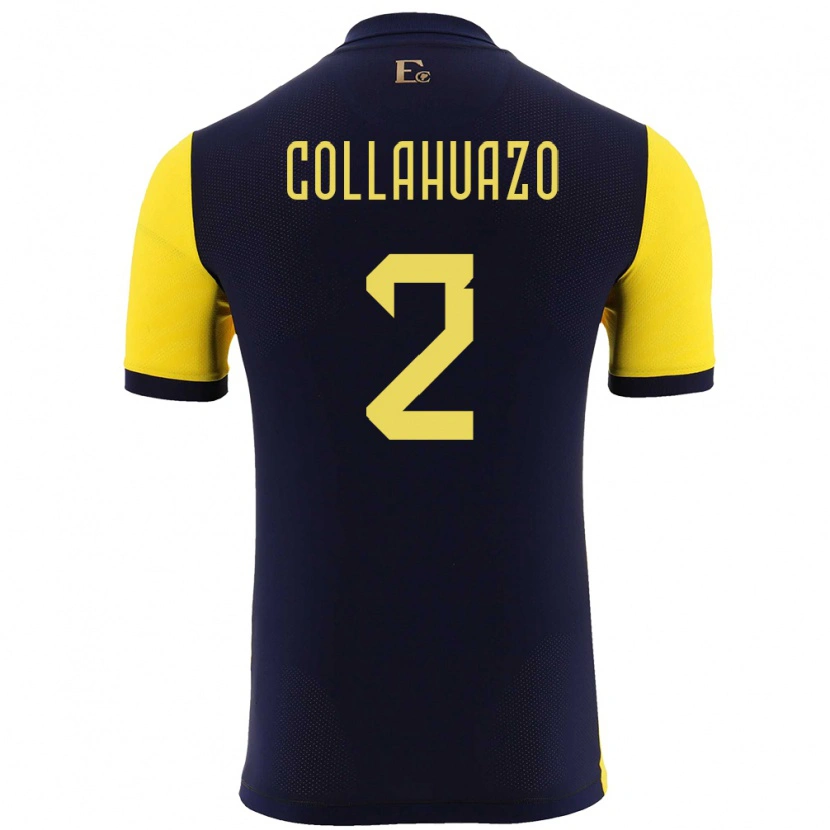 Danxen Women Ecuador Jair Collahuazo #2 Yellow Home Jersey 24-26 T-Shirt
