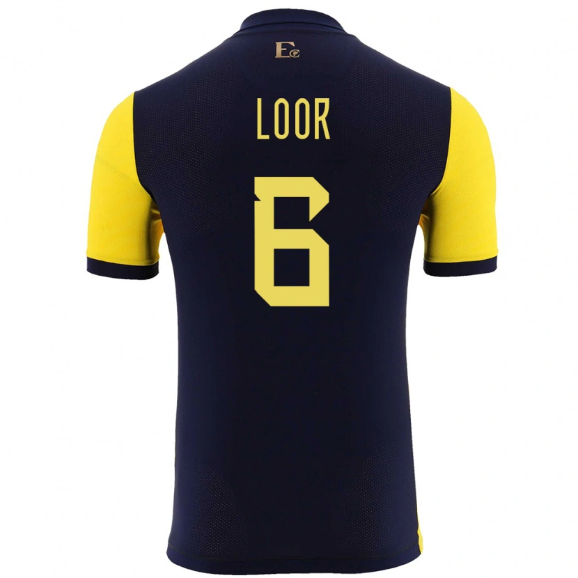 Danxen Women Ecuador Layan Loor #6 Yellow Home Jersey 24-26 T-Shirt