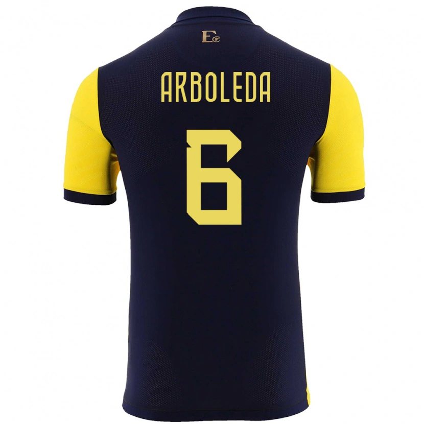 Danxen Women Ecuador Edu Arboleda #6 Yellow Home Jersey 24-26 T-Shirt