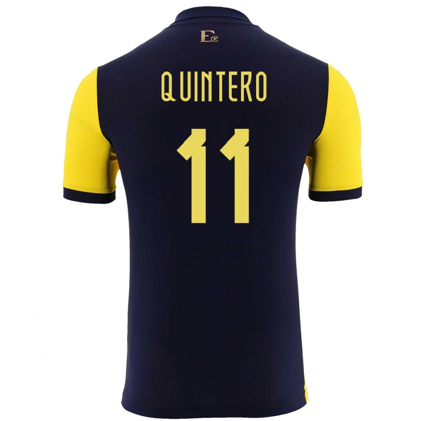 Danxen Women Ecuador Edwin Quintero #11 Yellow Home Jersey 24-26 T-Shirt
