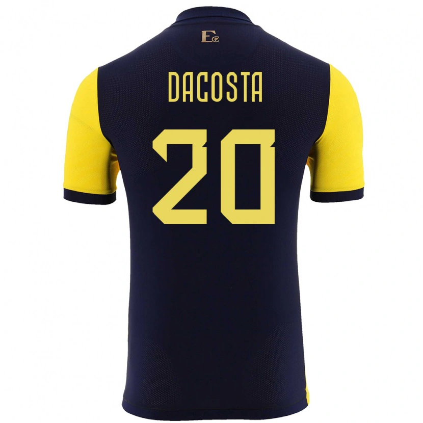 Danxen Women Ecuador Malcom Dacosta #20 Yellow Home Jersey 24-26 T-Shirt