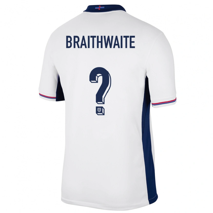 Danxen Women England Kaden Braithwaite #0 White Home Jersey 24-26 T-Shirt