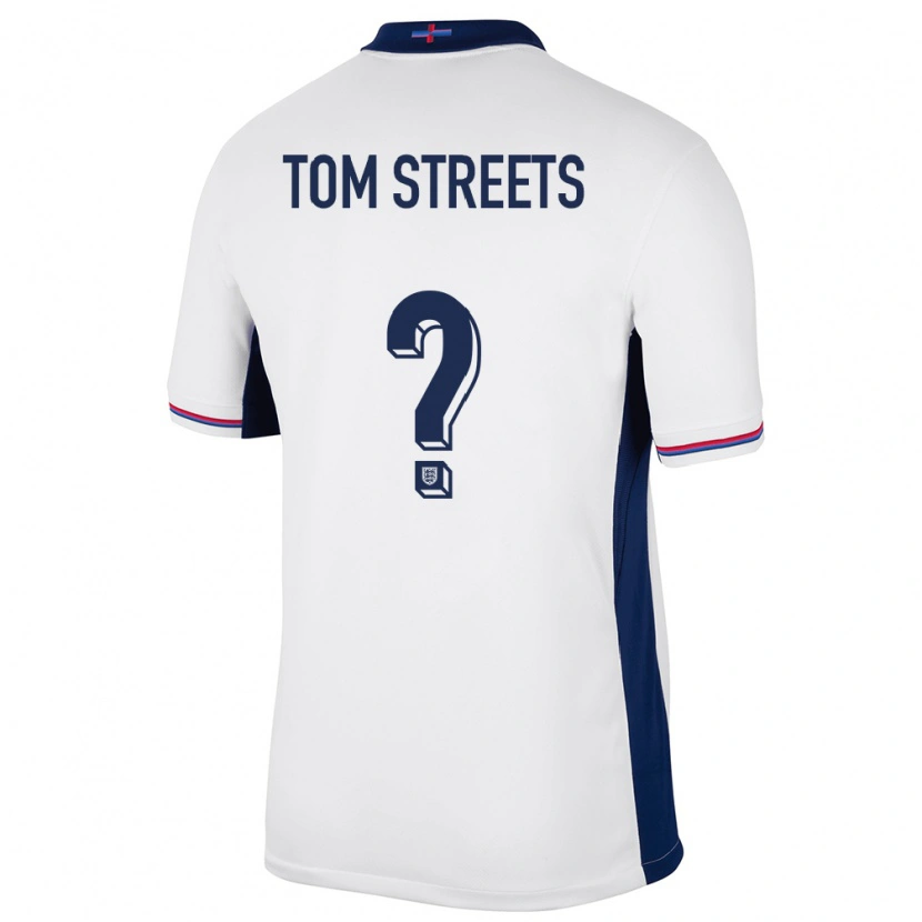 Danxen Women England Tom Streets #0 White Home Jersey 24-26 T-Shirt