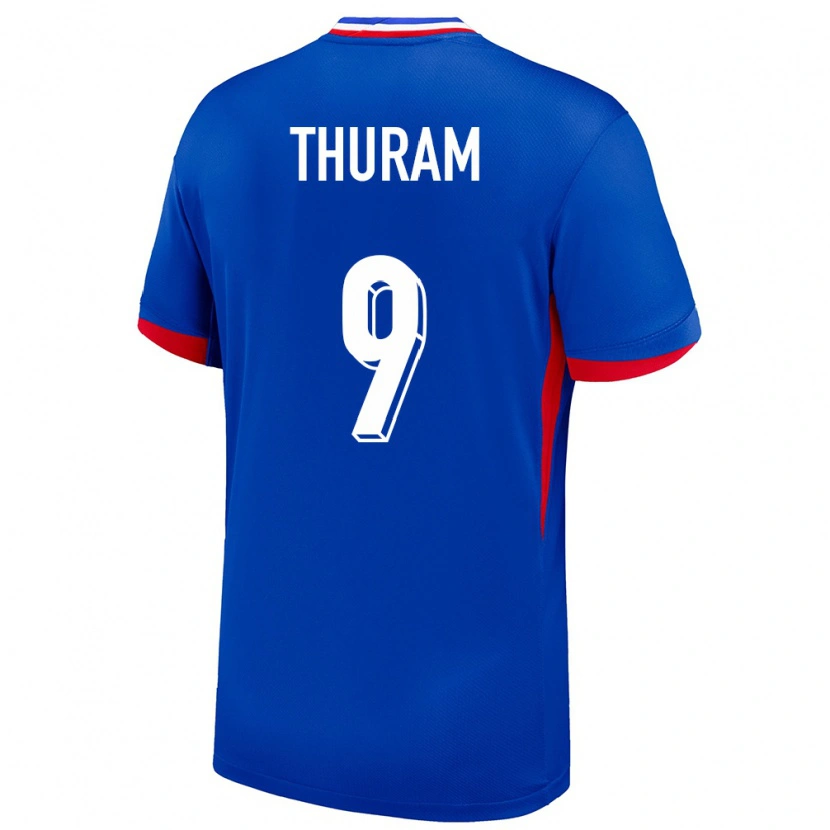 Danxen Women France Marcus Thuram #9 Blue Home Jersey 24-26 T-Shirt