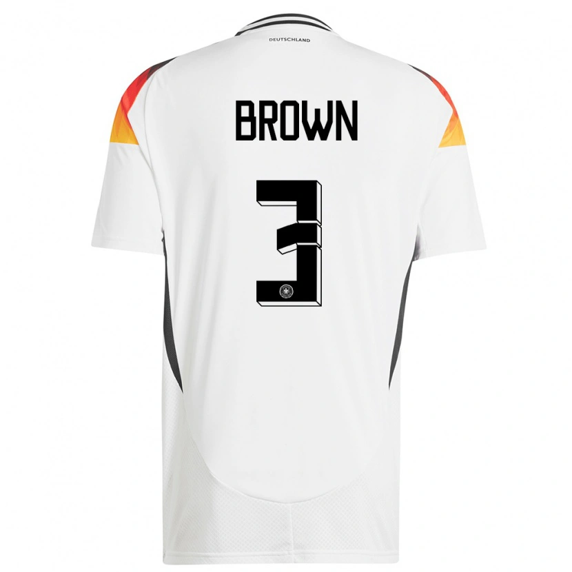 Danxen Women Germany Nathaniel Brown #3 White Home Jersey 24-26 T-Shirt
