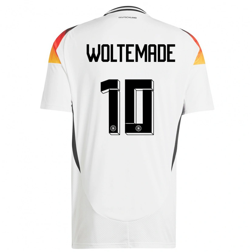 Danxen Women Germany Nick Woltemade #10 White Home Jersey 24-26 T-Shirt