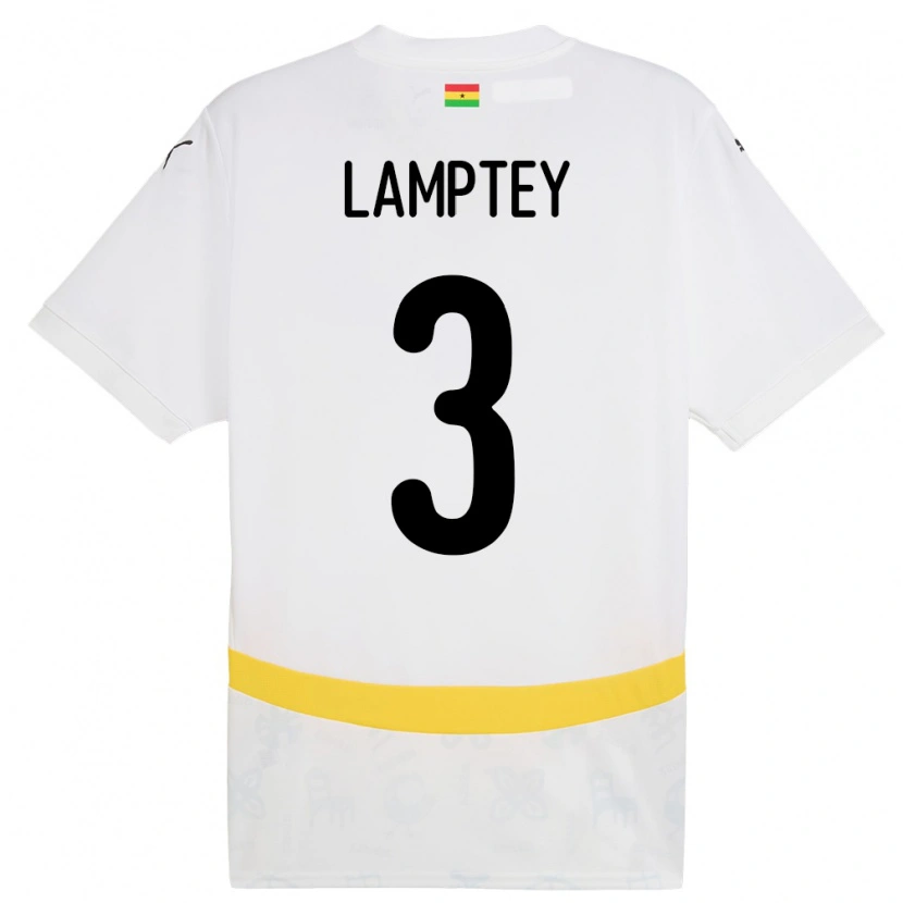 Danxen Women Ghana Tariq Lamptey #3 White Home Jersey 24-26 T-Shirt
