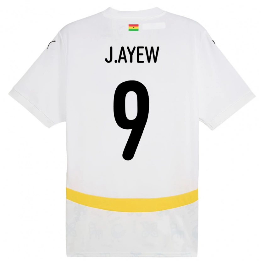 Danxen Women Ghana Jordan Ayew #9 White Home Jersey 24-26 T-Shirt