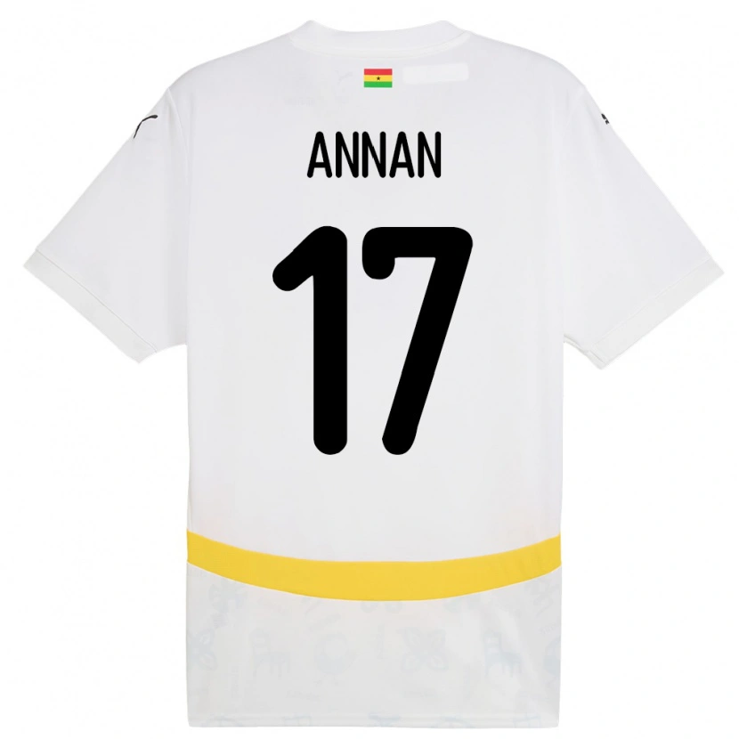Danxen Women Ghana Ebenezer Annan #17 White Home Jersey 24-26 T-Shirt