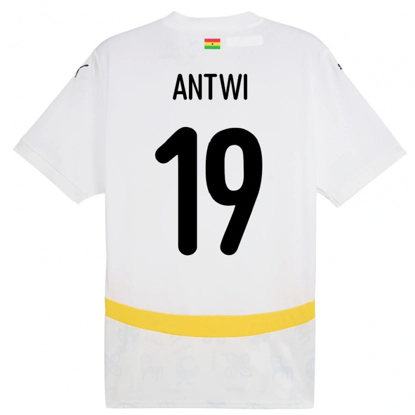 Danxen Women Ghana Emmanuel Antwi #19 White Home Jersey 24-26 T-Shirt