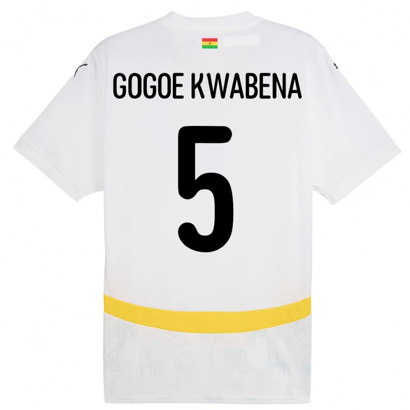 Danxen Women Ghana Boahen Gogoe Kwabena #5 White Home Jersey 24-26 T-Shirt