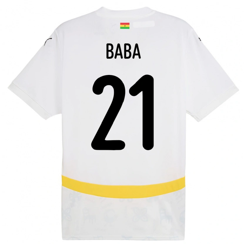 Danxen Women Ghana Iddrisu Baba #21 White Home Jersey 24-26 T-Shirt