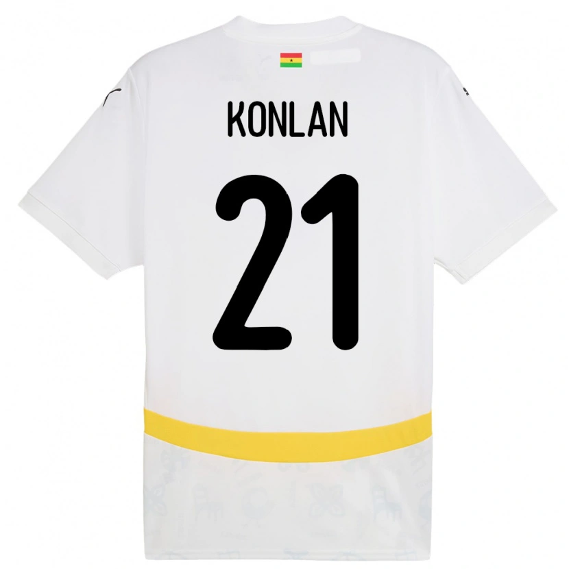 Danxen Women Ghana Cynthia Konlan #21 White Home Jersey 24-26 T-Shirt