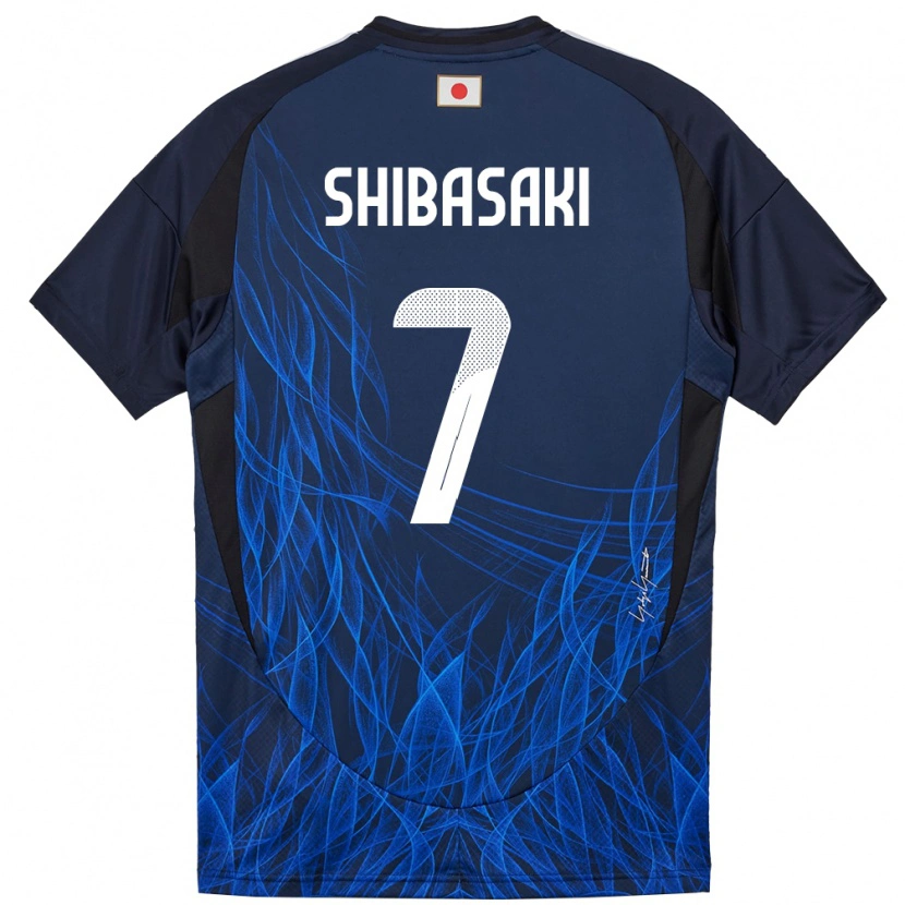 Danxen Women Japan Gaku Shibasaki #7 Dark Blue Home Jersey 24-26 T-Shirt