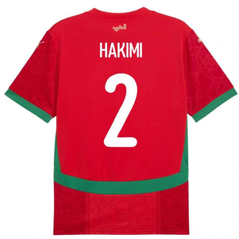 Danxen Women Morocco Achraf Hakimi #2 Red Home Jersey 24-26 T-Shirt