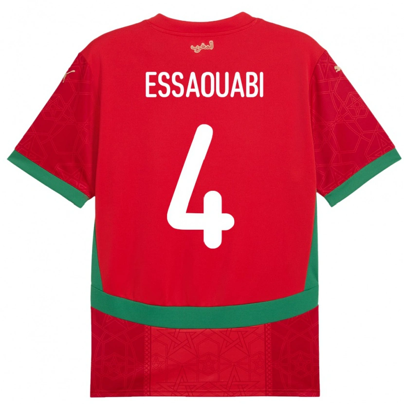 Danxen Women Morocco Hatim Essaouabi #4 Red Home Jersey 24-26 T-Shirt